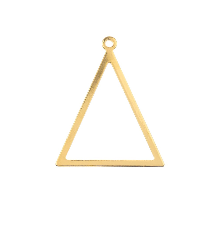 Gold Pendant Triangle - Beadwork Findings